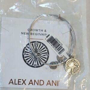 Alex  And Ani Silver  Compass Charm Bangle Bracelet - NWT